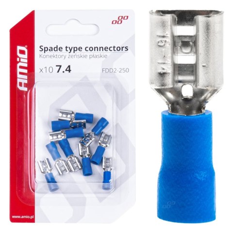 KONEKTORY IZOLOWANE ŻEŃSKIE PŁASKIE 7.4MM 1.5-2.5MM2 15A 10 SZT. AMIO-03067 KONEKTORY IZOLOWANE ŻEŃSKIE PŁASKIE 7.4MM 1.5-2.5MM2 15A 10 SZT. AMIO-03067