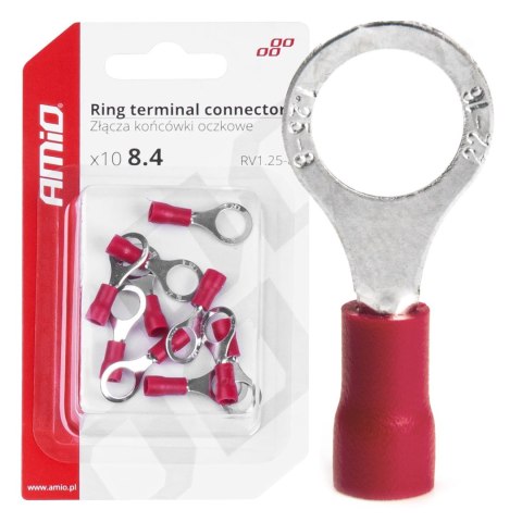 KONEKTORY KOŃCÓWKI ZŁĄCZKI OCZKOWE 8.4MM 10SZT AMIO-03079 KONEKTORY KOŃCÓWKI ZŁĄCZKI OCZKOWE 8.4MM 10SZT AMIO-03079