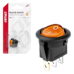 WŁĄCZNIK  PRZEŁĄCZNIK OKRĄGŁY Z ŻÓŁTYM  PODŚWIETLENIEM AMIO-03085
