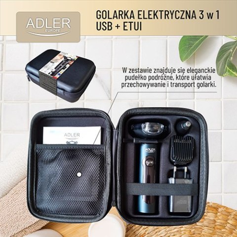 ADEG 2940 GOLARKA ELEKTRYCZNA 3 W 1 - USB + ETUI ADEG 2940 GOLARKA ELEKTRYCZNA 3 W 1 - USB + ETUI