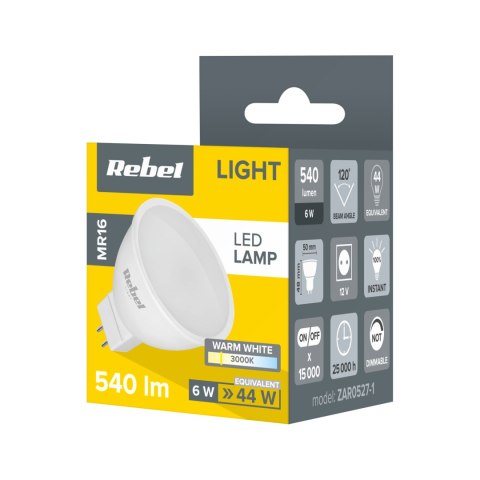 LAM PA LED REBEL 6W MR16, 3000K, 12V LAM PA LED REBEL 6W MR16, 3000K, 12V