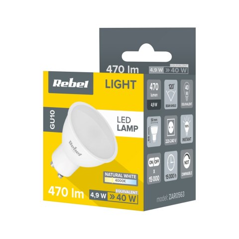 LAM PA LED REBEL 5W, GU10, 4000K, 230V LAM PA LED REBEL 5W, GU10, 4000K, 230V
