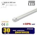 ŚWIETLÓWKA LED 60CM 9W T8 3000K G13 CIE PŁA  PRZEZROCZYSTA JEDNOSTRONNA