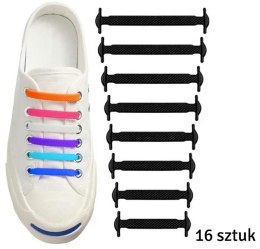 DA10A SZNUROWADŁA SILIKONOWE BEZ WIĄZANIA 16SZT BLACK