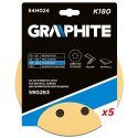 PA PIER ŚCIERNY NA RZE P 180 MM, K180, 5 SZT., Z 8 OTWORAMI DO SZLIFIERKI 59G263