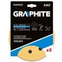 PA PIER ŚCIERNY NA RZE P 180 MM, K80, 5 SZT., Z 8 OTWORAMI DO SZLIFIERKI 59G263