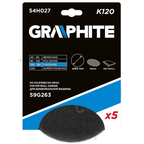 SIATKA ŚCIERNA DO GI PSU NA RZE P 180 MM, K120, 5SZT DO SZLIFIERKI 59G263 SIATKA ŚCIERNA DO GI PSU NA RZE P 180 MM, K120, 5SZT DO SZLIFIERKI 59G263