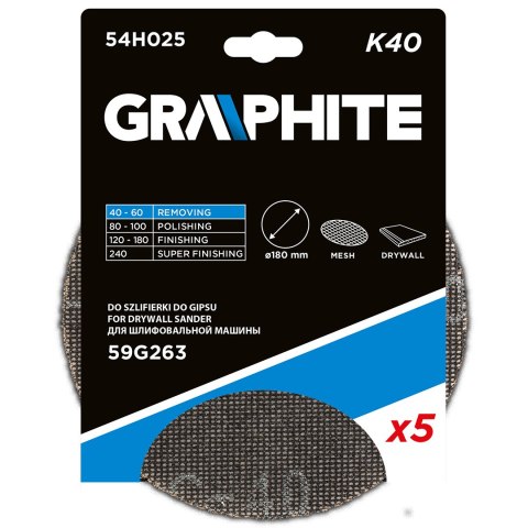 SIATKA ŚCIERNA DO GI PSU NA RZE P 180 MM, K40, 5SZT DO SZLIFIERKI 59G263 SIATKA ŚCIERNA DO GI PSU NA RZE P 180 MM, K40, 5SZT DO SZLIFIERKI 59G263