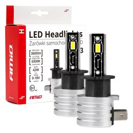 ŻARÓWKI SAMOCHODOWE LED SERIA H-MINI H3 6500K CANBUS AMIO-03330