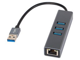 86-064# KARTA SIECIOWA USB-C RJ45+3xUSB KABEL K-06