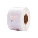 500 SZTUK NAKLEJEK THANK YOU OPALIZUJĄCE ROSE GOLD NA TAŚMIE ŚREDNICA 25MM DEKORACYJNE NAKLEJKI SAMOPRZYLEPNE ETYKIETY NNK07