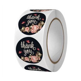 500 SZTUK NAKLEJEK THANK YOU NA TAŚMIE ŚREDNICA 25MM DEKORACYJNE NAKLEJKI SAMOPRZYLEPNE ETYKIETY NNK13