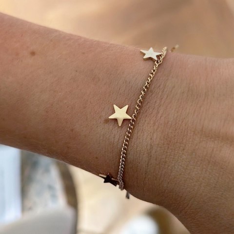 BRANSOLETKA NA RĘKĘ STAL CHIRURGICZNA POZŁACANA 14K ZŁOTEM BST1347