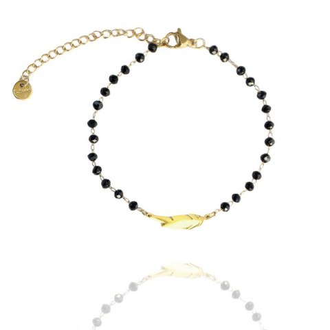 BRANSOLETKA NA RĘKĘ STAL CHIRURGICZNA POZŁACANA 14K ZŁOTEM BST1450