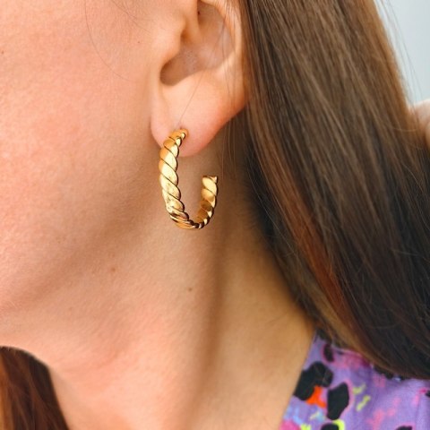 KOLCZYKI ZE STALI SZLACHETNEJ POZŁACANEJ 14K ZŁOTEM KST2970