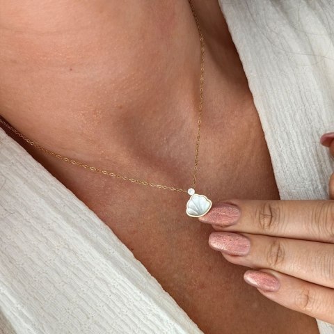 NASZYJNIK STAL CHIRURGICZNA POZŁACANA 14K GOLD NST1615