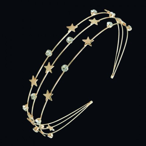 OPASKA DO WŁOSÓW ZDOBIONA MULTI GWIAZDKI ZŁOTA O529 OPASKA DO WŁOSÓW ZDOBIONA MULTI GWIAZDKI ZŁOTA O529