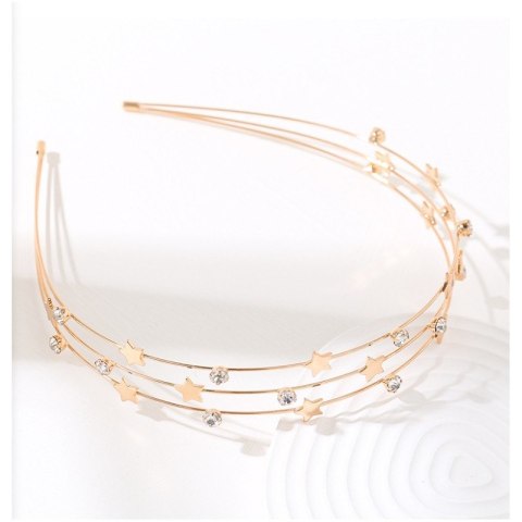 OPASKA DO WŁOSÓW ZDOBIONA MULTI GWIAZDKI ZŁOTA O529 OPASKA DO WŁOSÓW ZDOBIONA MULTI GWIAZDKI ZŁOTA O529