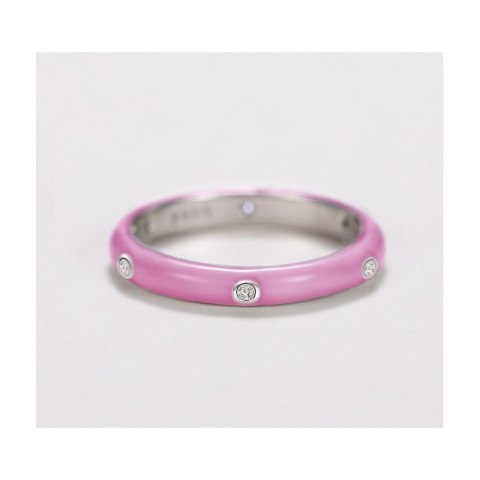 PIERŚCIONEK POZŁACANY CYRKONIE MASA PERŁOWA KOLOR STAL CHIRURGICZNA PLATEROWANA ZŁOTEM PST869RR7