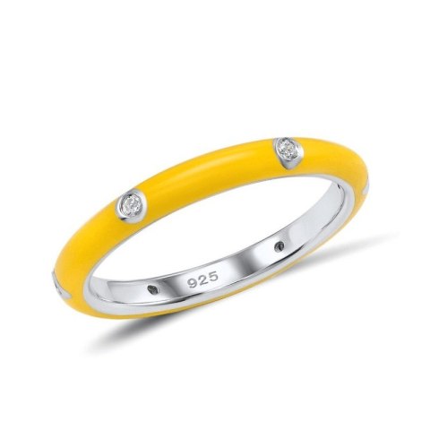 PIERŚCIONEK POZŁACANY CYRKONIE MASA PERŁOWA KOLOR STAL CHIRURGICZNA PLATEROWANA ZŁOTEM PST869ZOR7