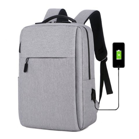 PLECAK NA LAPTOPA SPORTOWY USB SZARY PL154SZ