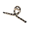 SPINKA DO WŁOSÓW KLAMRA XL ZŁOTA METALOWA Z CZERNIĄ 11CM SP231