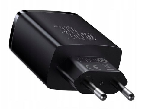 BASEUS ŁADOWARKA SIECIOWA BASEUS COM PACT QUICK CHARGER, 2xUSB, USB-C, PD, 3A, 30W (CCXJ-E01) CZARNA BASEUS ŁADOWARKA SIECIOWA BASEUS COM PACT QUICK CHARGER, 2xUSB, USB-C, PD, 3A, 30W (CCXJ-E01) CZARNA