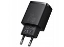 BASEUS ŁADOWARKA SIECIOWA BASEUS COM PACT QUICK CHARGER, USB, USB-C, 20W (CCXJ-B01) CZARNA