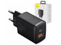 BASEUS ŁADOWARKA SIECIOWA BASEUS COM PACT QUICK CHARGER, USB, USB-C, 20W (CCXJ-B01) CZARNA