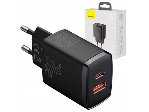 BASEUS ŁADOWARKA SIECIOWA BASEUS COM PACT QUICK CHARGER, USB, USB-C, 20W (CCXJ-B01) CZARNA BASEUS ŁADOWARKA SIECIOWA BASEUS COM PACT QUICK CHARGER, USB, USB-C, 20W (CCXJ-B01) CZARNA