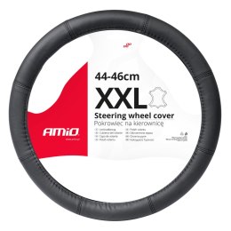 POKROWIEC SKÓRZANY NAKŁADKA NA KIEROWNICĘ SAMOCHODOWĄ xxL 44-46CM SWC-48-xxL AMIO-03549