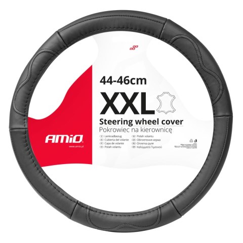 POKROWIEC SKÓRZANY NAKŁADKA NA KIEROWNICĘ SAMOCHODOWĄ xxL 44-46CM SWC-49-xxL AMIO-03554 POKROWIEC SKÓRZANY NAKŁADKA NA KIEROWNICĘ SAMOCHODOWĄ xxL 44-46CM SWC-49-xxL AMIO-03554