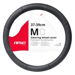 POKROWIEC SKÓRZANY NAKŁADKA NA KIEROWNICĘ SAMOCHODOWĄ M 37-39CM SWC-48-M AMIO-03546