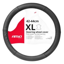 POKROWIEC SKÓRZANY  PERFOROWANY NAKŁADKA NA KIEROWNICĘ SAMOCHODOWĄ xL 41-43CM SWC-50-xL AMIO-03558