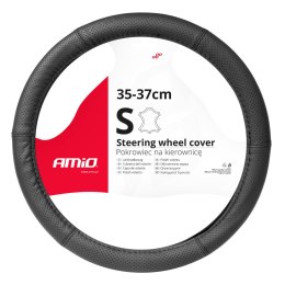 POKROWIEC SKÓRZANY  PERFOROWANY NAKŁADKA NA KIEROWNICĘ SAMOCHODOWĄ S 35-37CM SWC-50-S AMIO-03555