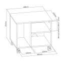 SZAFKA NA KÓŁKACH KONTENEREK ORGANIZER MACLEAN, 408x357x315MM, 2  PÓŁKI, 20KG MAx, MC-477