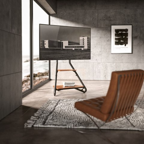 UCHWYT WOLNOSTOJĄCY POD TV / NAROŻNY MACLEAN, W STYLU BAUHAUS, DWU POZIOMOWE DREWNIANE PÓŁKI, 40KG MAx, 37-75'', MC-455 UCHWYT WOLNOSTOJĄCY POD TV / NAROŻNY MACLEAN, W STYLU BAUHAUS, DWU POZIOMOWE DREWNIANE PÓŁKI, 40KG MAx, 37-75'', MC-455
