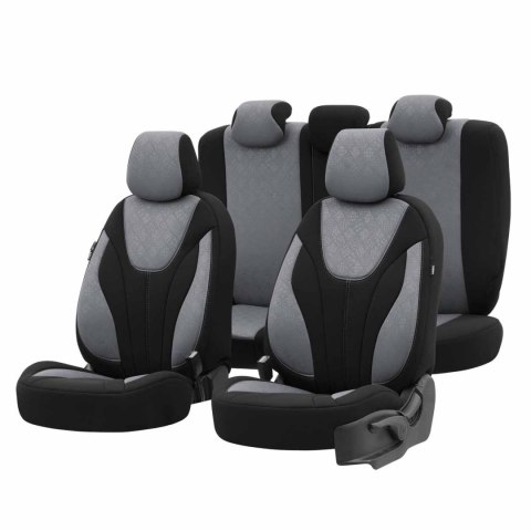 KOM PLET  POKROWCÓW NA FOTELE SAMOCHODOWE OTOM RUBY 1202 GREY/BLACK 3-ZI P
