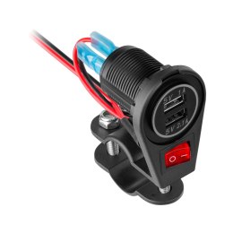 ŁADOWARKA MOTOCYKLOWA 2xUSB 3100 MA