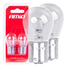 ŻARÓWKI HALOGENOWE  P21/5W BAY15D 12V 2SZT. BLISTER AMIO-03353
