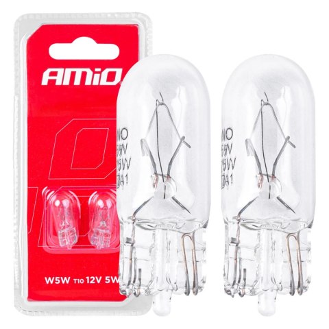 ŻARÓWKI HALOGENOWE T10 W5W W2.1x9.5D 12V 2SZT. BLISTER AMIO-03346 ŻARÓWKI HALOGENOWE T10 W5W W2.1x9.5D 12V 2SZT. BLISTER AMIO-03346
