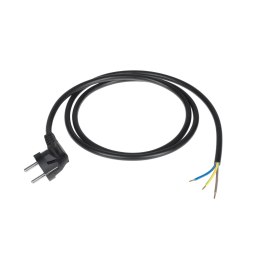 PRZEWÓD ZASILAJĄCY 3x1,5MM CZARNY 1,5M Z WTYCZKĄ KĄTOWĄ