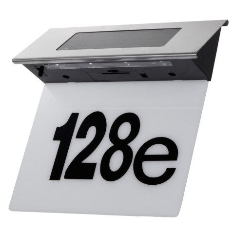 SOLARNA LAM PA LED Z NUMEREM DOMU MACLEAN, IP44, 1W, 100LM, 6000K, AKUMULATOR 600 MAH, 2,5V DC 70MA, MCE423 SOLARNA LAM PA LED Z NUMEREM DOMU MACLEAN, IP44, 1W, 100LM, 6000K, AKUMULATOR 600 MAH, 2,5V DC 70MA, MCE423