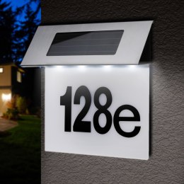SOLARNA LAM PA LED Z NUMEREM DOMU MACLEAN, IP44, 1W, 100LM, 6000K, AKUMULATOR 600 MAH, 2,5V DC 70MA, MCE423