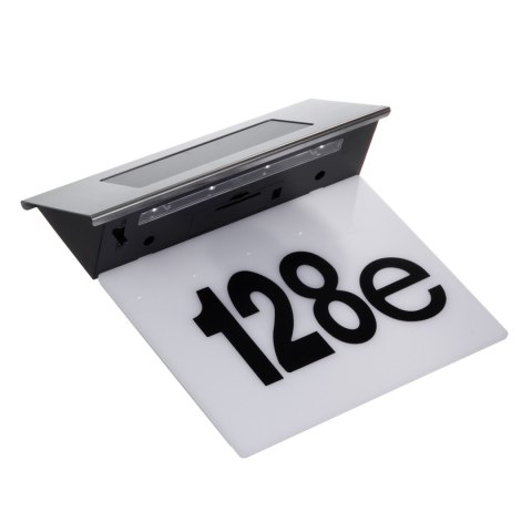 SOLARNA LAM PA LED Z NUMEREM DOMU MACLEAN, IP44, 1W, 100LM, 6000K, AKUMULATOR 600 MAH, 2,5V DC 70MA, MCE423 SOLARNA LAM PA LED Z NUMEREM DOMU MACLEAN, IP44, 1W, 100LM, 6000K, AKUMULATOR 600 MAH, 2,5V DC 70MA, MCE423
