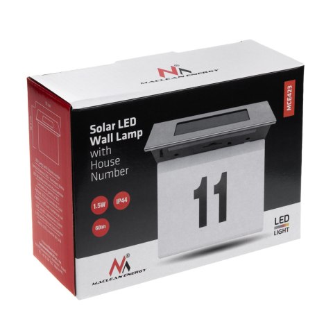 SOLARNA LAM PA LED Z NUMEREM DOMU MACLEAN, IP44, 1W, 100LM, 6000K, AKUMULATOR 600 MAH, 2,5V DC 70MA, MCE423 SOLARNA LAM PA LED Z NUMEREM DOMU MACLEAN, IP44, 1W, 100LM, 6000K, AKUMULATOR 600 MAH, 2,5V DC 70MA, MCE423