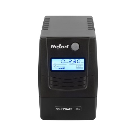 ZASILACZ AWARYJNY KOM PUTEROWY UPS REBEL MODEL NANO POWER PLUS 850 ( OFFLINE, 850VA / 480W , 230 V , 50HZ , LCD , USB , RJ45 ) ZASILACZ AWARYJNY KOM PUTEROWY UPS REBEL MODEL NANO POWER PLUS 850 ( OFFLINE, 850VA / 480W , 230 V , 50HZ , LCD , USB , RJ45 )