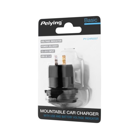 ŁADOWARKA SAMOCHODOWA USB+USB TY PU C Z FUNKCJĄ QUICK CHARGE, POWER DELIVERY I MIERNIKIEM NA PIĘCIA 63W ŁADOWARKA SAMOCHODOWA USB+USB TY PU C Z FUNKCJĄ QUICK CHARGE, POWER DELIVERY I MIERNIKIEM NA PIĘCIA 63W