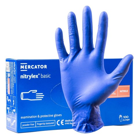 RĘKAWICE NITRYLOWE NIEBIESKIE MERCATOR NITRYLEx BASIC ROZMIAR xL 100 SZT. RĘKAWICE NITRYLOWE NIEBIESKIE MERCATOR NITRYLEx BASIC ROZMIAR xL 100 SZT.