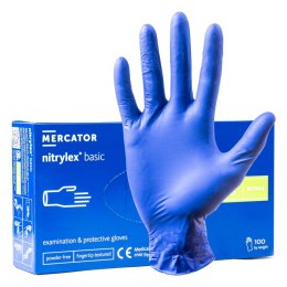 RĘKAWICE NITRYLOWE NIEBIESKIE MERCATOR NITRYLEx BASIC ROZMIAR M 100 SZT.